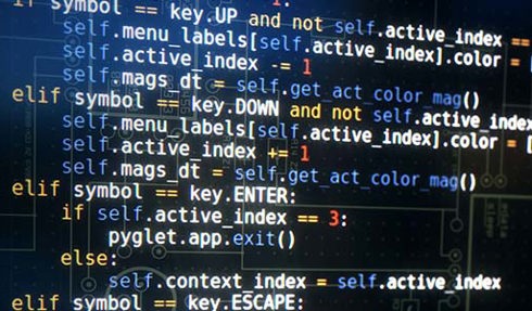 Python code on monitor screen