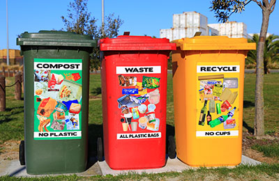 recycle compost and waste bins