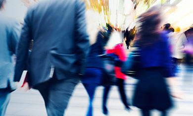 abstract business people walking