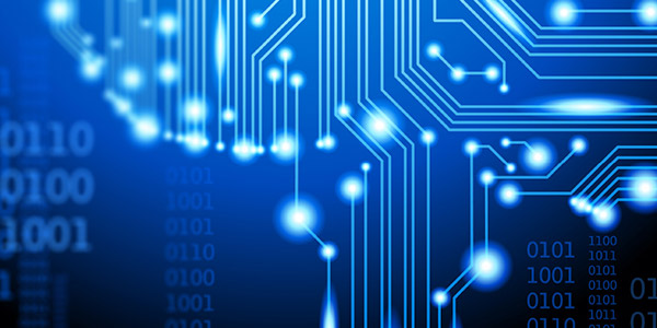 code and circuit board that looks like brain