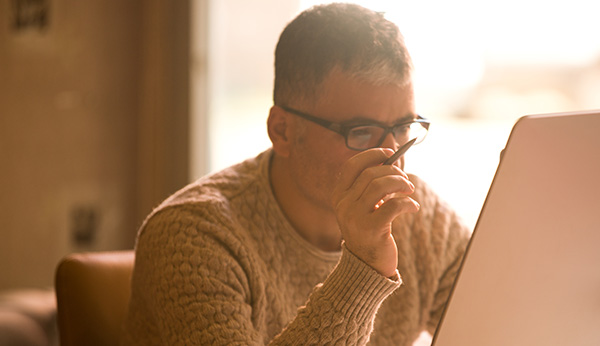 person working on laptop